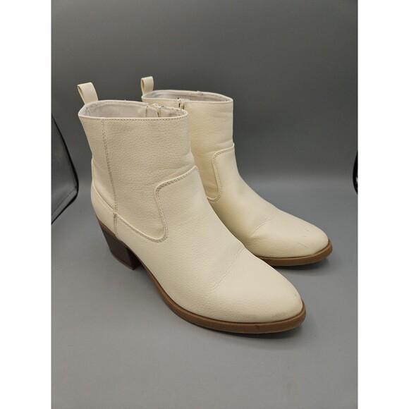 Old Navy Western Ankle Bootie Women's Sz 9 Bone Zip Bourne Toe S/409439-00 - Picture 1 of 10